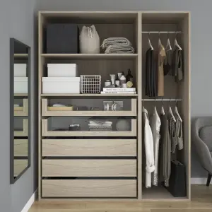 GoodHome Atomia Freestanding Oak effect Particle board Wardrobe, clothing & shoes organiser (H)1875mm (W)1500mm (D)580mm