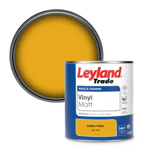 Leyland Trade Vinyl Matt Walls & Ceilings Emulsion Paint Golden Yellow (RAL 1004) 1L