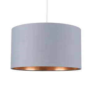 ValueLights Reni Grey and Copper Large Ceiling Pendant Light Shade