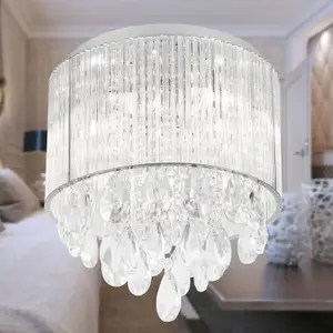 First Choice Lighting Set of 2 Harbour Crystal Flush Ceiling Lights