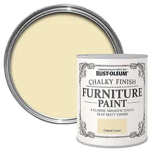 Rust-Oleum Clotted cream Chalky effect Matt Furniture paint, 750ml