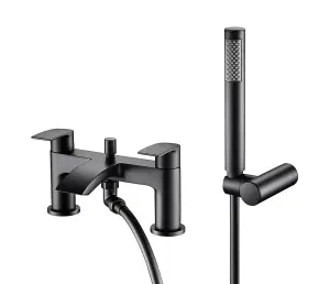 Aquarius Arc Bath Shower Mixer Tap inc Kit Matt Black