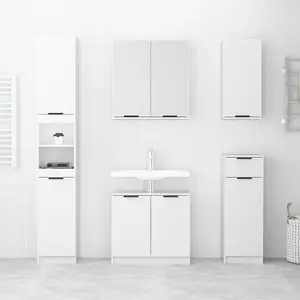 Berkfield Bathroom Cabinet High Gloss White 64.5x33.5x59cm Engineered Wood