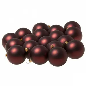 Luxury Shatterproof Ball Bauble Set (Set of 18) Burgundy Satin