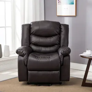 Seattle Electric Automatic Recliner Armchair Sofa Home Lounge Bonded Leather Chair (Brown)