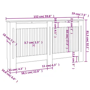 White MDF Radiator Cover Heating Cabinet 152 cm