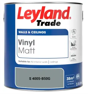 Leyland Trade Vinyl Matt Walls & Ceilings Emulsion Paint (S 4005-B50G) 2.5L