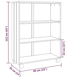 Berkfield Book Cabinet White 85x35x112 cm Solid Wood Pine