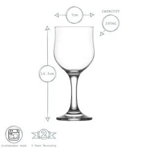 LAV - Nevakar White Wine Glasses - 240ml - Pack of 6