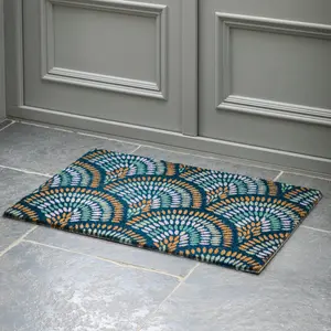 Ikat Navy Peacock Doormat 600X900mm