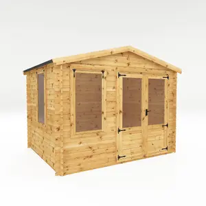 Waltons 2.6m x 3.3m Wooden 19mm Log Cabin Outdoor Garden Room Summerhouse Shed