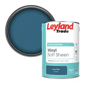 Leyland Trade Vinyl Soft Sheen Walls & Ceilings Emulsion Paint Azure Blue (RAL 5009) - 5L