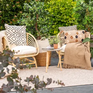 Beige Flatweave Indoor Outdoor Washable Rug 160cm x 230cm