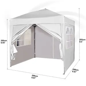 MCC Direct 2X2 Pop up White Gazebo with Sides