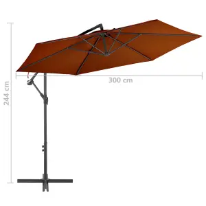 Berkfield Cantilever Umbrella with Aluminium Pole Terracotta 300 cm