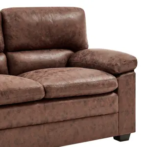 Oxford Bonded Faux Leather Arm Chair - Walnut Brown