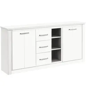 Silvie 170 Cm Wide 3 Drawer Pine Solid Wood Sideboard White