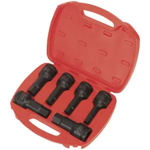 Premium 6 Piece Impact Hex Socket Bit Set with 3/4 Inch Drive in Chromoly Steel