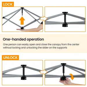 Yaheetech Dark Grey 3x3m Pop-up Gazebo with Side Panel