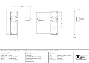 From The Anvil Polished Marine SS (316) Avon Lever Lock Set