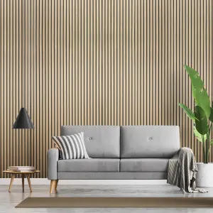 Fuse Acoustic Wooden Wall Panel in Natural Oak, 2.4m x 0.6m