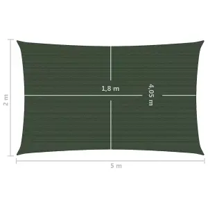 Berkfield Sunshade Sail 160 g/m2 Dark Green 2x5 m HDPE