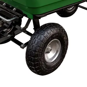 simpa Multi-Purpose Green All Terrain Tipping Barrow Cart with Pneumatic Tyres