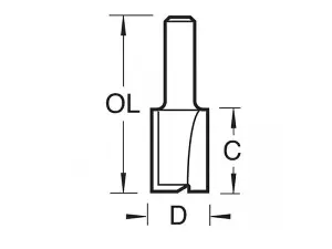 Trend 3/4 x 1/2 TCT Two Flute Cutter 8.0 x 19mm