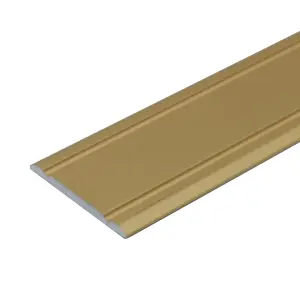 A02 930mm x 30mm 2.7mm Anodised Aluminium Flat Self Adhesive Door Threshold Strip - Gold, 0.93m