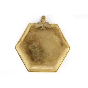 Large      Gold      Honeycomb      Bee      Tray