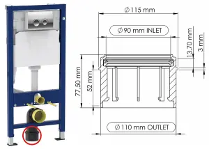 Concealed Toilet Tank Outlet Pipe Reduction 90/110mm Flush Wall Mounted Cistern