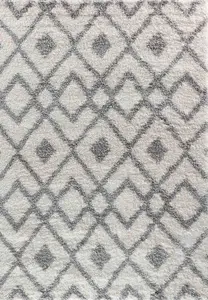 Moroccan Berber Shaggy Rugs Living Room Ikat Light Cream 80x150 cm