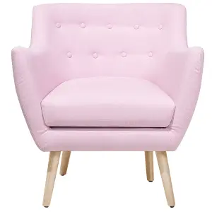 Beliani Retro Armchair DRAMMEN Fabric Pink