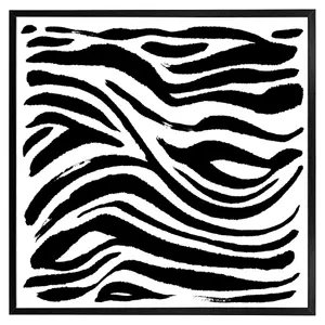 Zebra stripes print (Picutre Frame) / 30x30" / Grey