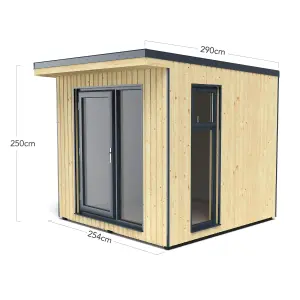 Forest Garden Xtend 8x9 ft with Single door & 1 window Pent Garden office (H)2500mm x (W)2540mm - Assembly service included