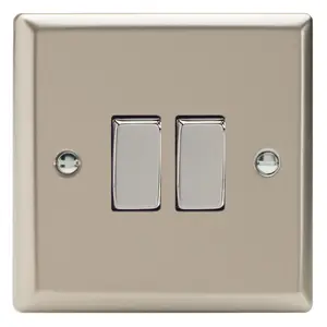 Varilight 2-Gang 10A 1- or 2-Way Rocker Switch Satin