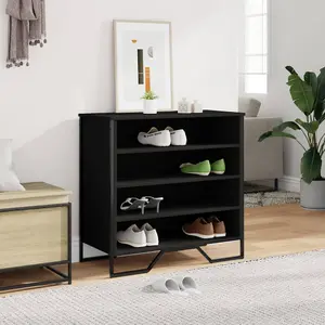 Berkfield Shoe Cabinet Black 80x38x78 cm Engineered Wood