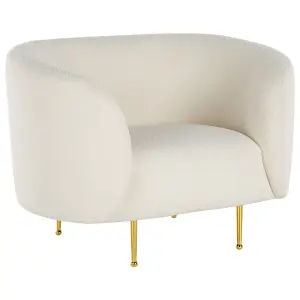 Beliani Glam Armchair LOEN Boucle White