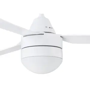 122Cm Harlene 3 - Blade Ceiling Fan with Remote Control and Light Kit Included White / White