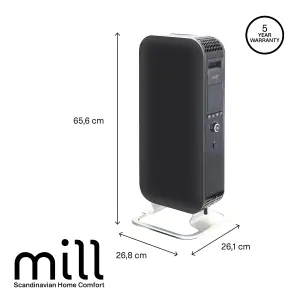 Mill Gentle Air Oil Filled Radiator 1000W Black