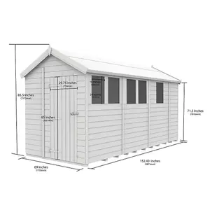 DIY Sheds 6x13 Apex Shed - Double Door With Windows