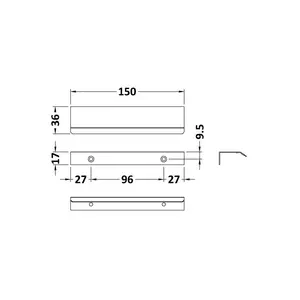 Finger Pull Handle 150mm - Brushed Pewter