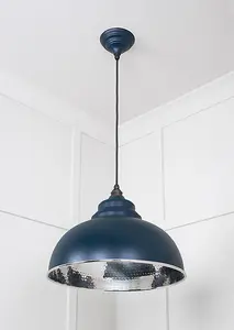 Hammered Nickel Harborne Pendant in Dusk