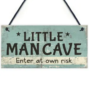 Red Ocean Man Cave Sign Hanging Door Bedroom Wall Plaque Shed Room Son Dad Birthday Gift