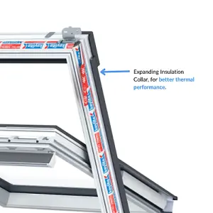 Keylite White PVC Centre Pivot Roof Window with Hi-Therm Glazing With Slate Flashing Kit