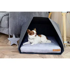 Polyester Pet Bed Light Grey/Grey