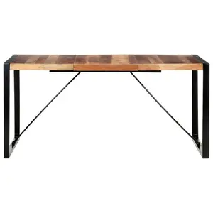 Cheyenne Dining Table Solid Wood Light Brown / Black / H75 x L160 x W80cm