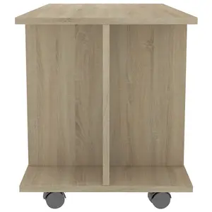 Berkfield TV Cabinet with Castors White and Sonoma Oak 80x40x40 cm Engineered Wood