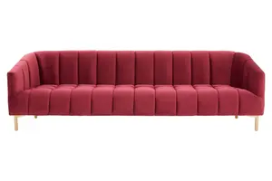 Interiors by Premier Bella 3 Seat Wine Velvet Sofa