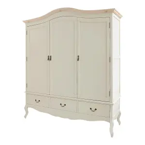 Juliette Triple Wardrobe. French Style 3 Door Wardrobe - Champagne